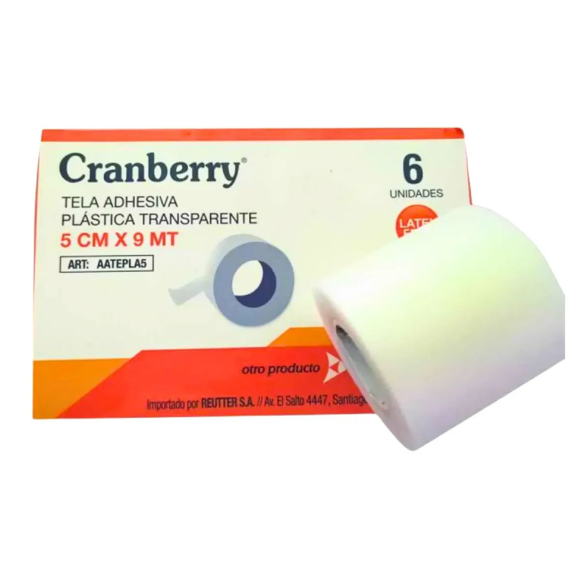 CRANBERRY - Tela Adhesiva Plástica Transpore 5cm X 9m Cranberry Caja X6