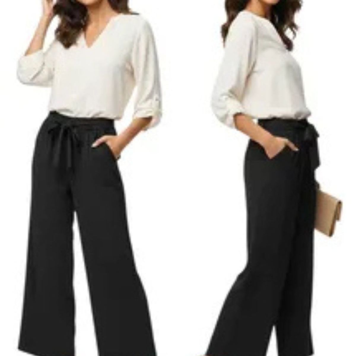 LOOK SHOP - Pantalón Palazzo Casual Sueltos. Pierna Ancha Recta. Verano 461