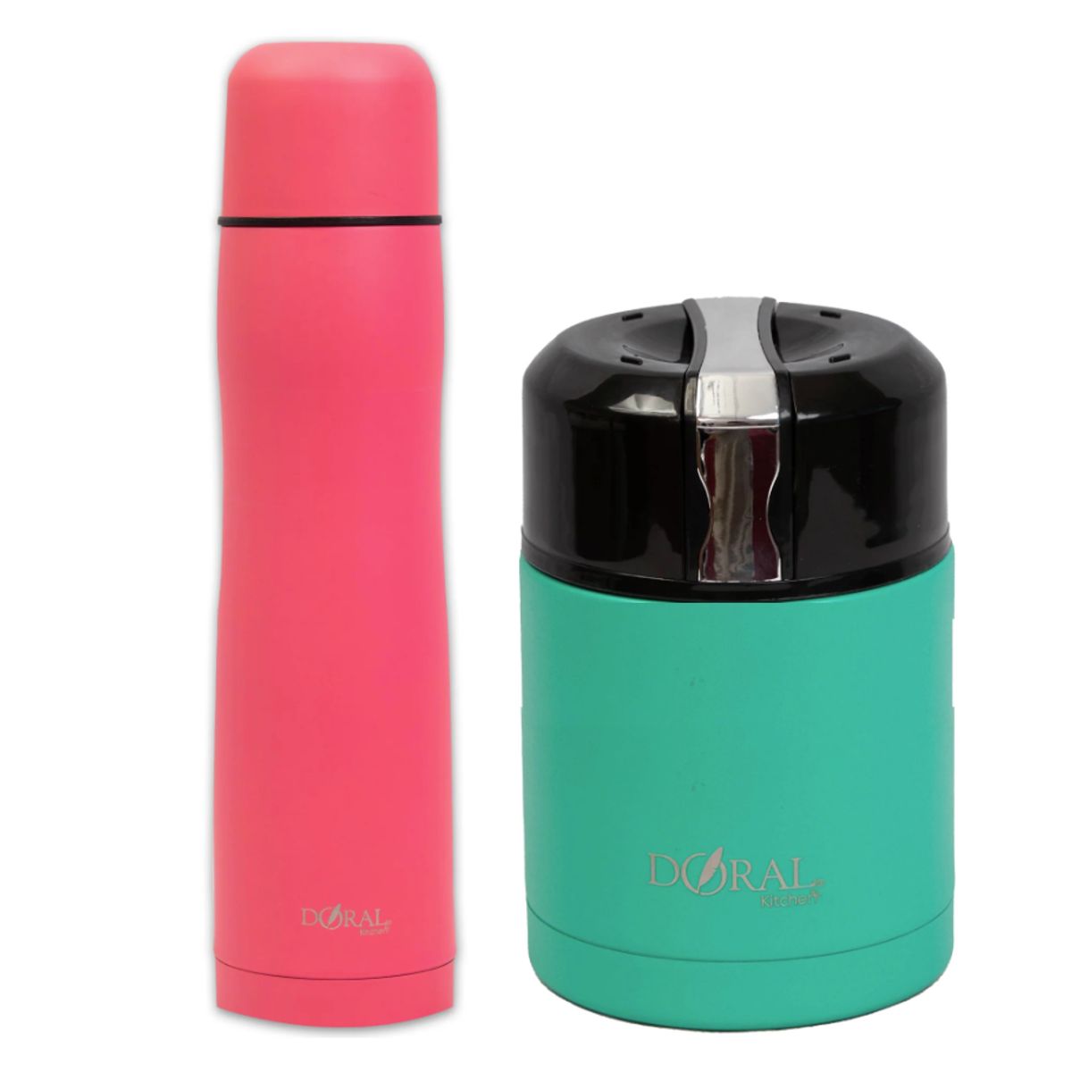 DORAL - Pack Termo Comida 600ml Buffet + Termo Bala 500ml FUCSIA-TURQUESA