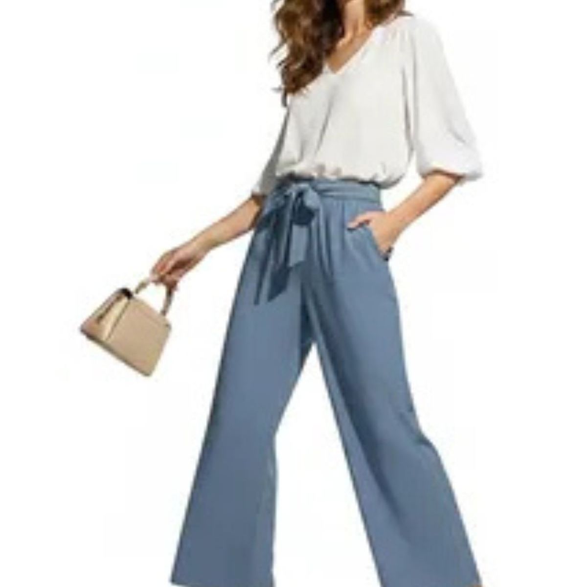 LOOK SHOP - Pantalón Palazzo Casual Sueltos. Pierna Ancha Recta. Verano 461