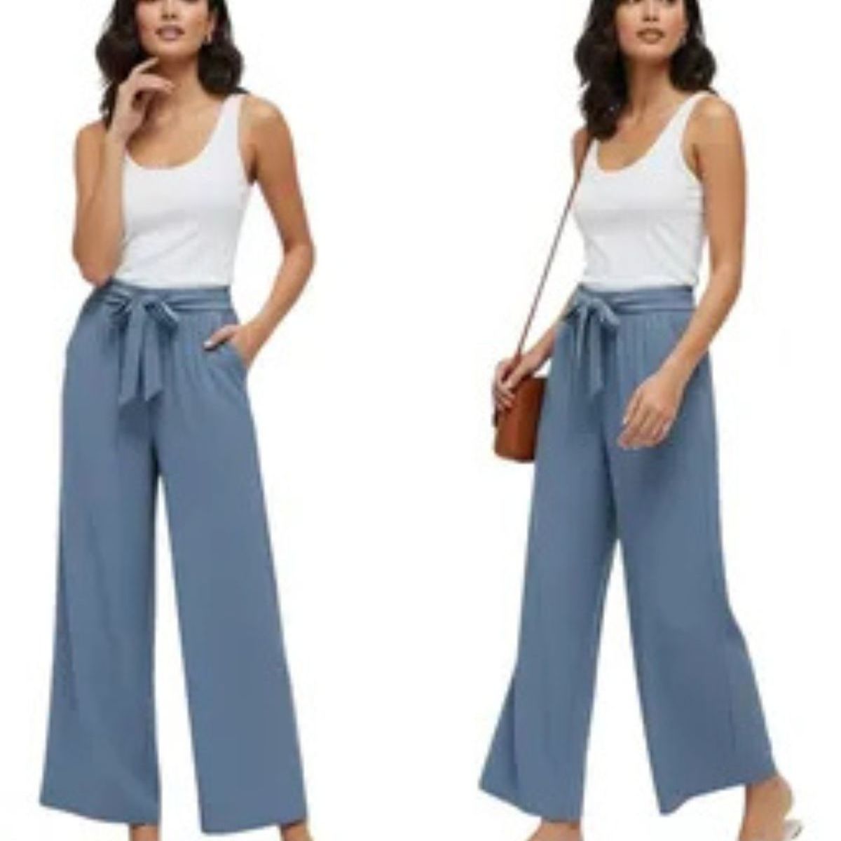 LOOK SHOP - Pantalón Palazzo Casual Sueltos. Pierna Ancha Recta. Verano 461