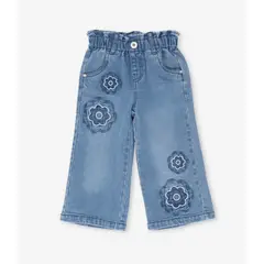 4KIDS - Jeans bebé con flores denim celeste 4 Kids