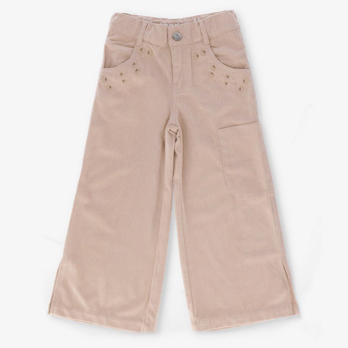 LIMONADA - Pantalon niña cargo de cotelé beige Limonada