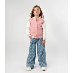 4KIDS - Jeans niña floreado denim celeste 4 Kids