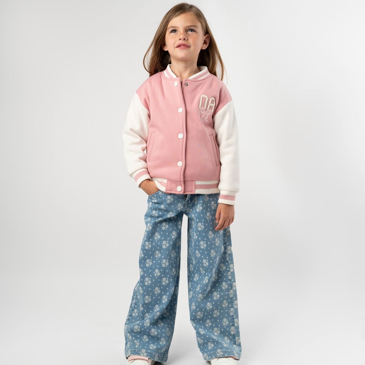 4KIDS - Jeans niña floreado denim celeste 4 Kids