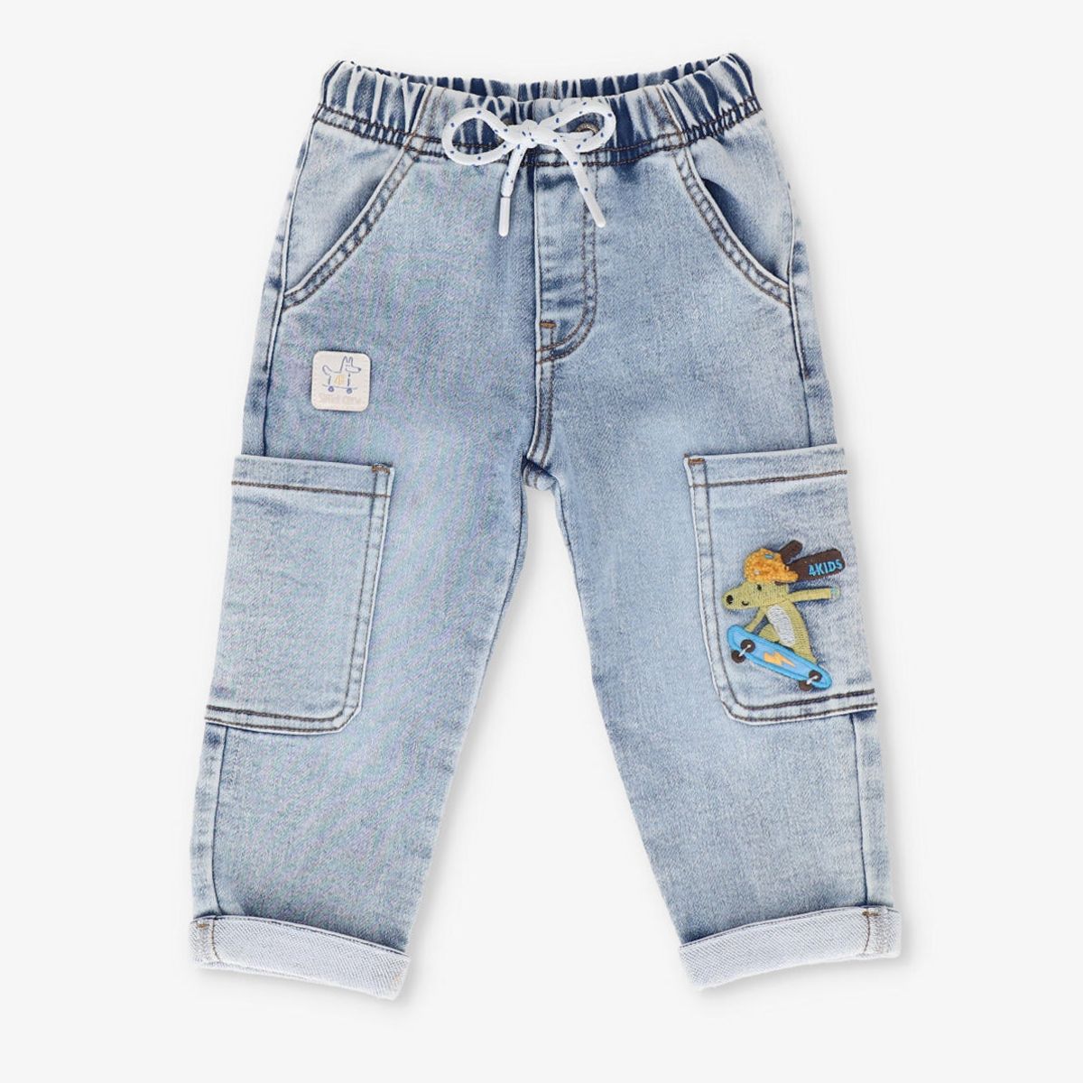 4KIDS - Jeans bebé cargo denim azul 4 Kids