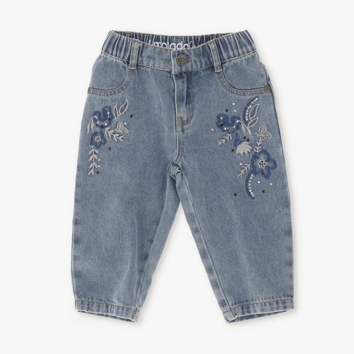 LIMONADA - Jeans bebé con flores denim azul Limonada