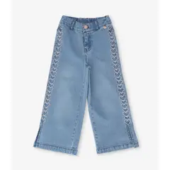 4KIDS - Jeans niña con corazones denim celeste 4 Kids