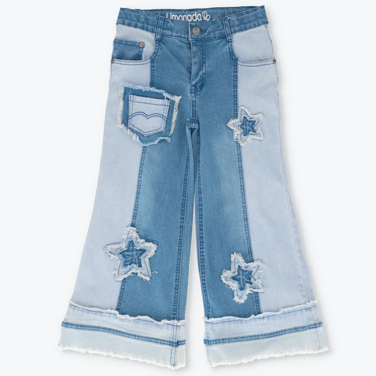 LIMONADA - Jeans niña con estrellas denim celeste Limonada