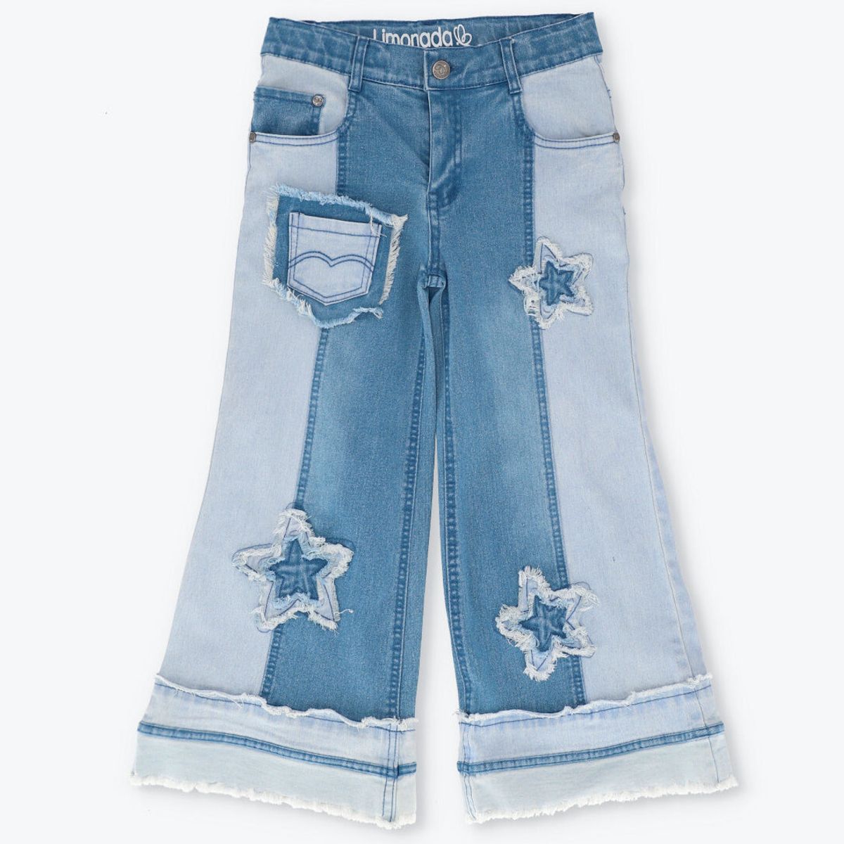 LIMONADA - Jeans niña con estrellas denim celeste Limonada