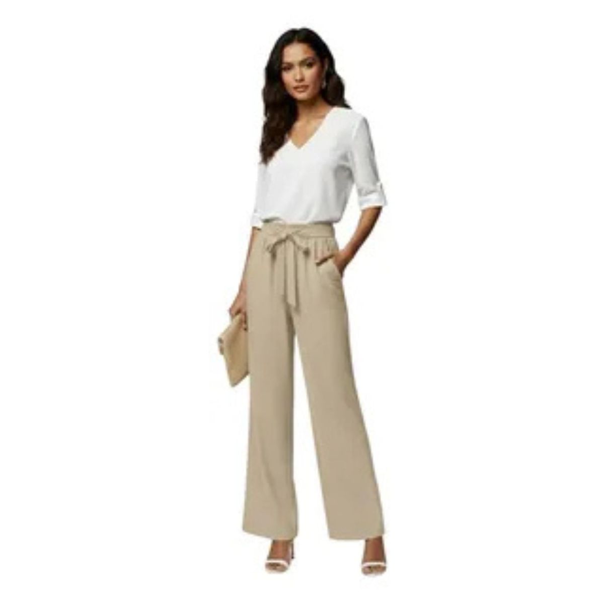 LOOK SHOP - Pantalón Palazzo Casual Sueltos. Pierna Ancha Recta. Verano 461