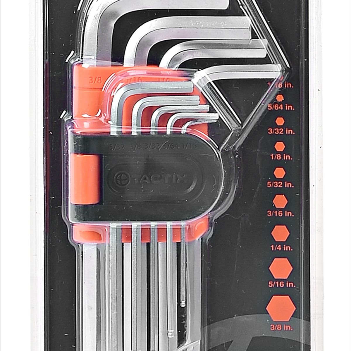 TACTIX - JUEGO DE LLAVE ALLEN LARGA DE BOLA PULGADA 9 PZS TACTIX