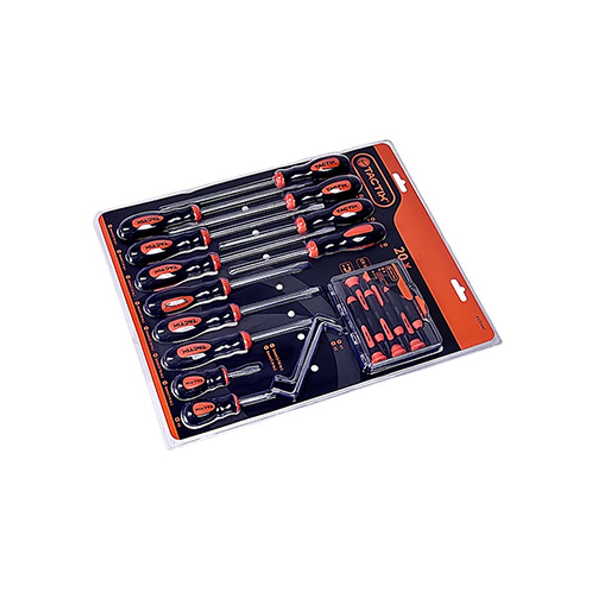 TACTIX - JUEGO DE DESTORNILLADORES 20 PIEZAS TACTIX
