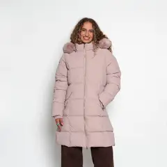 WADOS - PARKA LARGA MANGA LARGA CAPUCHA PIEL SINTETICA