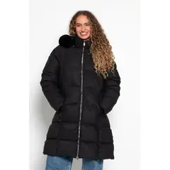 WADOS - PARKA LARGA MANGA LARGA CAPUCHA PIEL SINTETICA