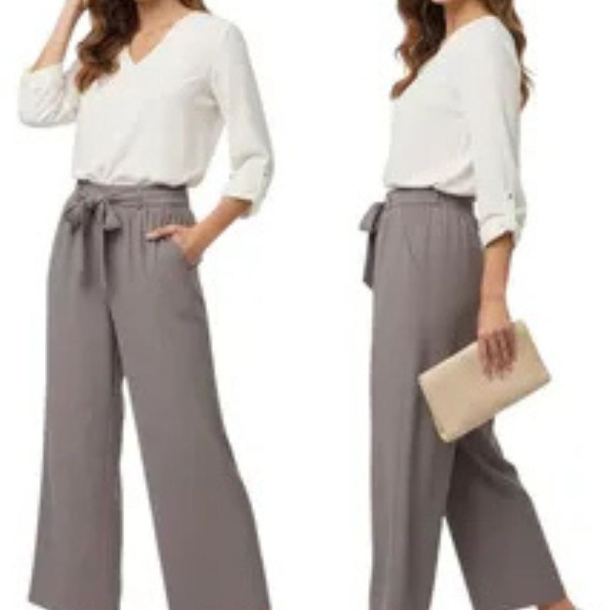 LOOK SHOP - Pantalón Palazzo Casual Sueltos. Pierna Ancha Recta. Verano 461