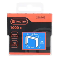 TACTIX - GRAPA DELGADA TRABAJO PESADO 1000 PIEZAS 10.6 X 14 MM
