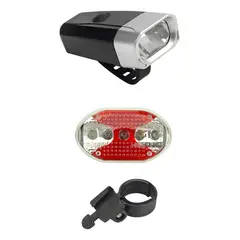 GENERICO - Set Luces de Bicicleta Led a Pilas Frontal y Trasera QX-T0608
