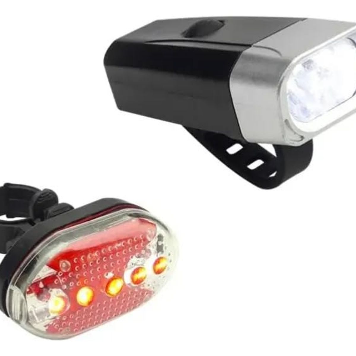 GENERICO - Set Luces de Bicicleta Led a Pilas Frontal y Trasera QX-T0608