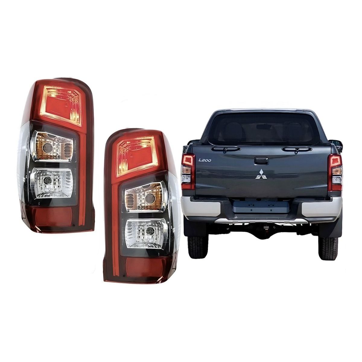 GENERICO - PAR FAROLES TRASEROS MITSUBISHI L200 2019-2021