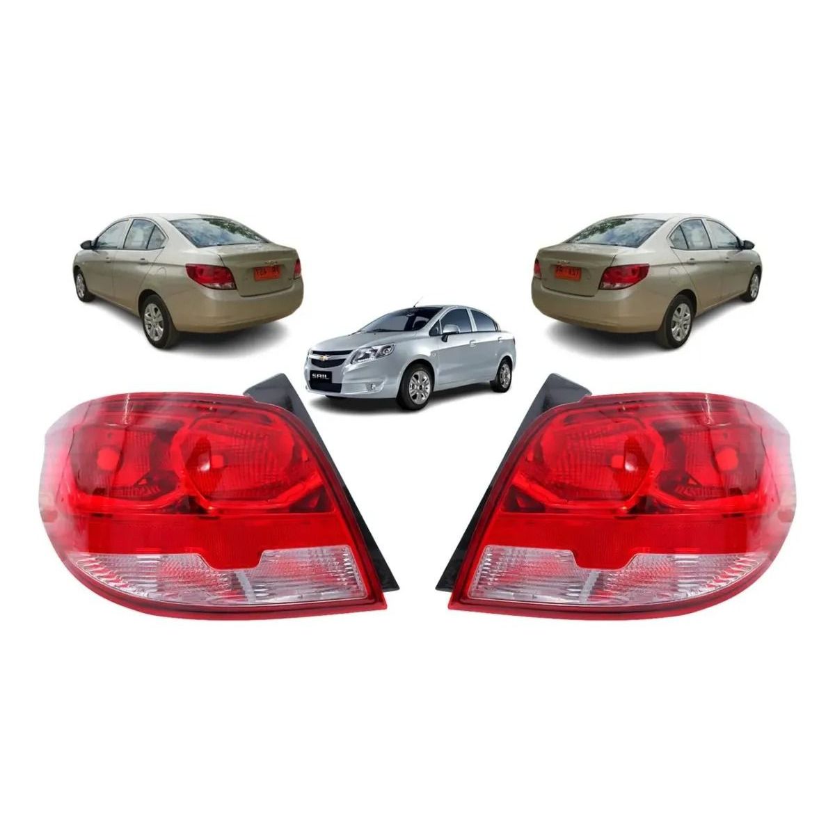 GENERICO - PAR FAROLES TRASEROS CHEVROLET SAIL 2015-2023
