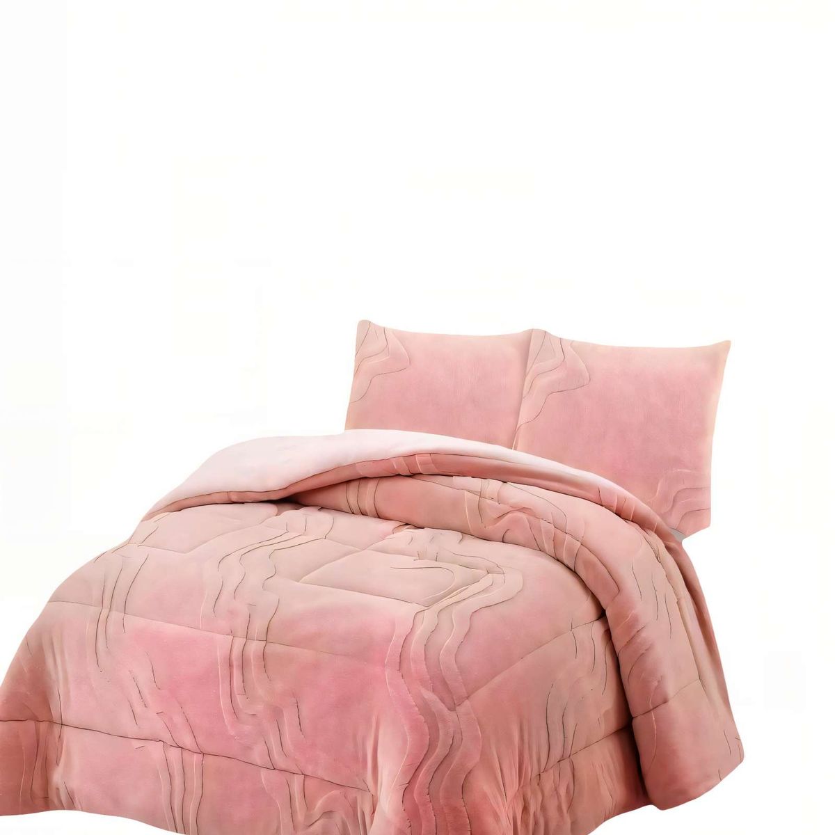 GENERICO - CUBRECAMA DE RELIEVE  2 PLAZAS COLOR ROSADO