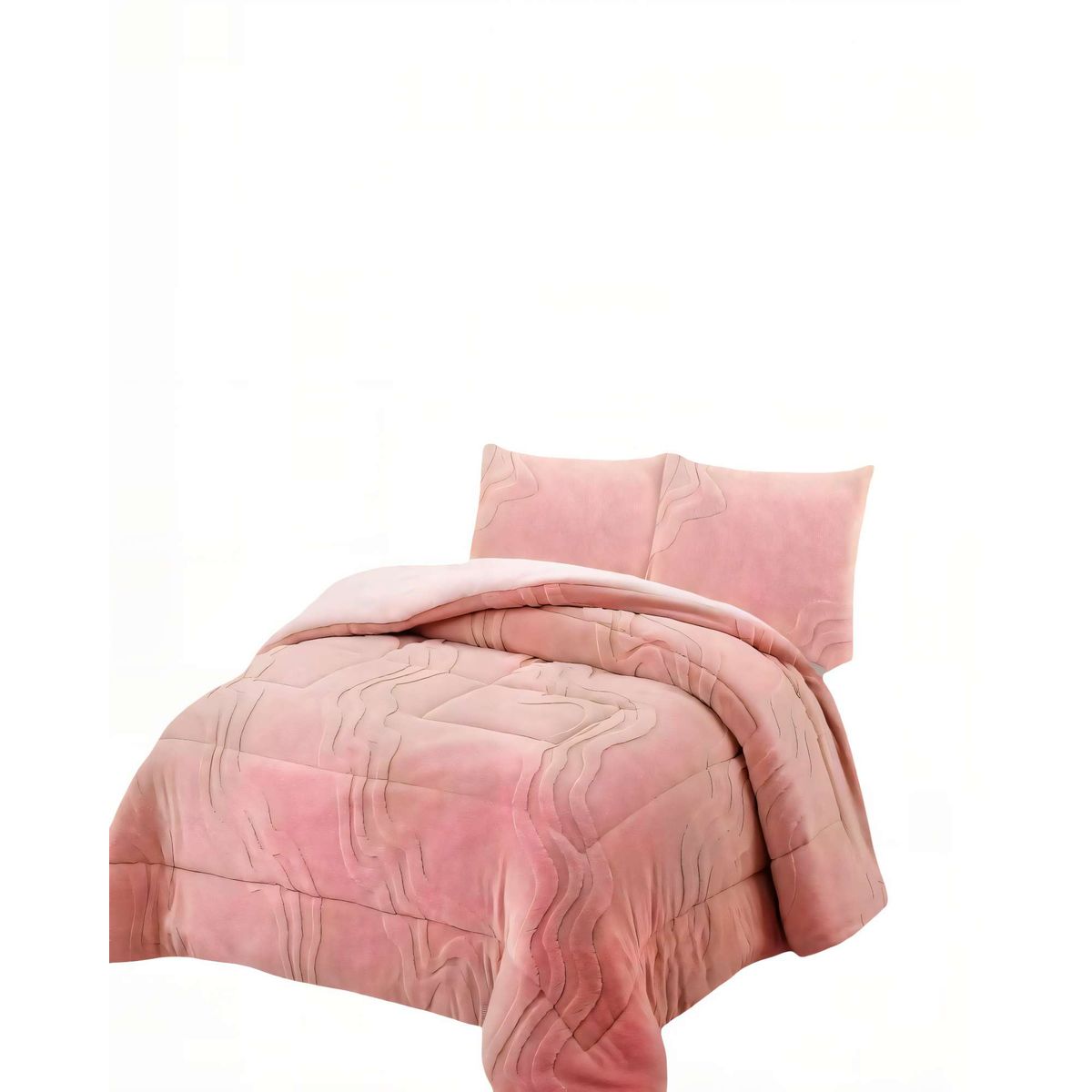 GENERICO - CUBRECAMA DE RELIEVE  2 PLAZAS COLOR ROSADO