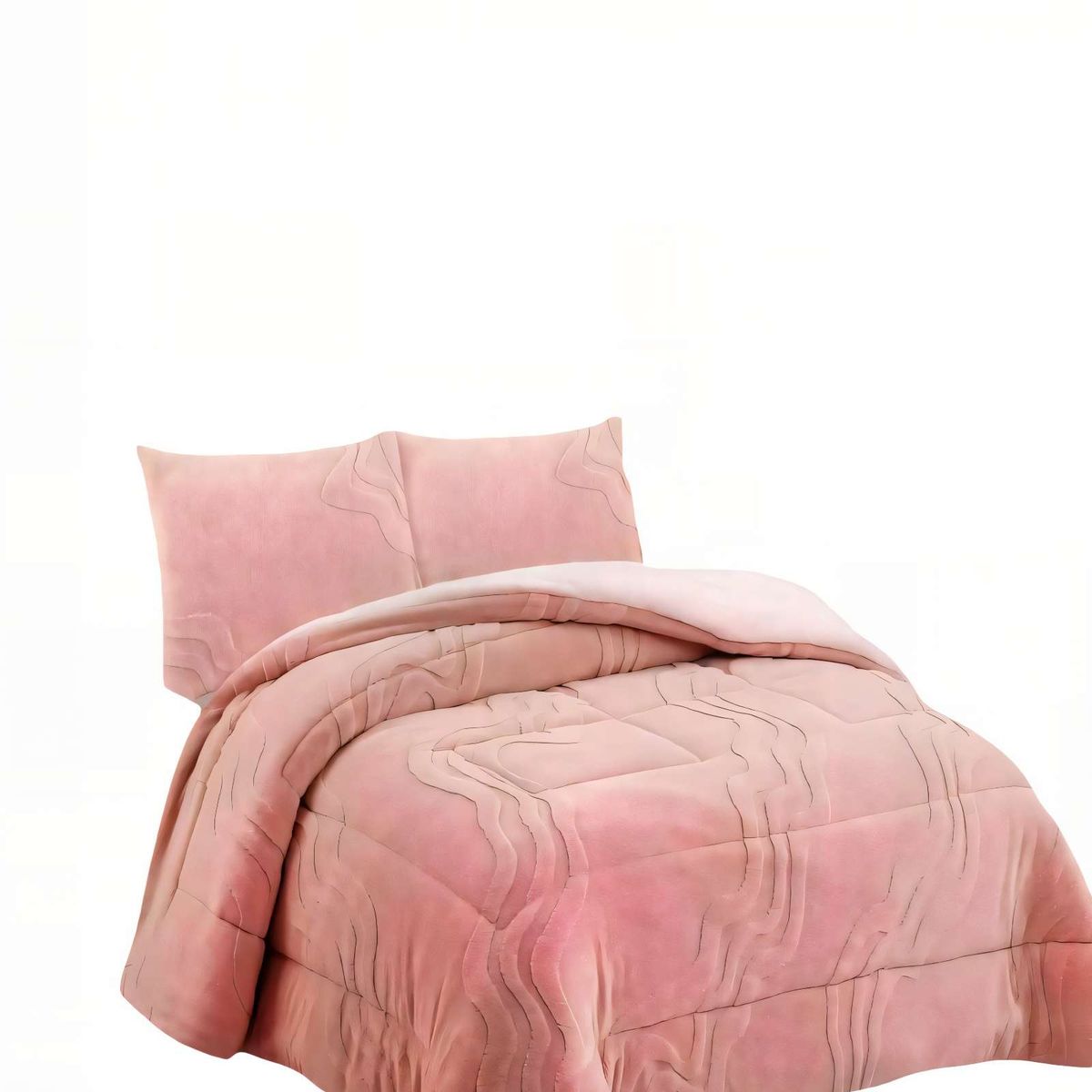 GENERICO - CUBRECAMA DE RELIEVE  2 PLAZAS COLOR ROSADO