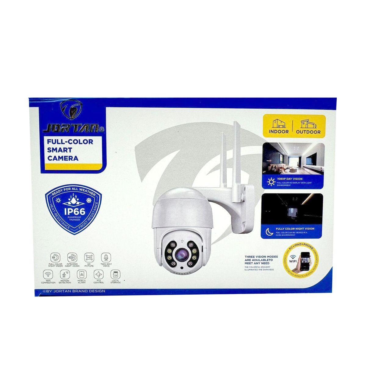 GENERICO - Cámara De Seguridad Domo Exterior Wifi Jortan 360° Full Hd Blanco