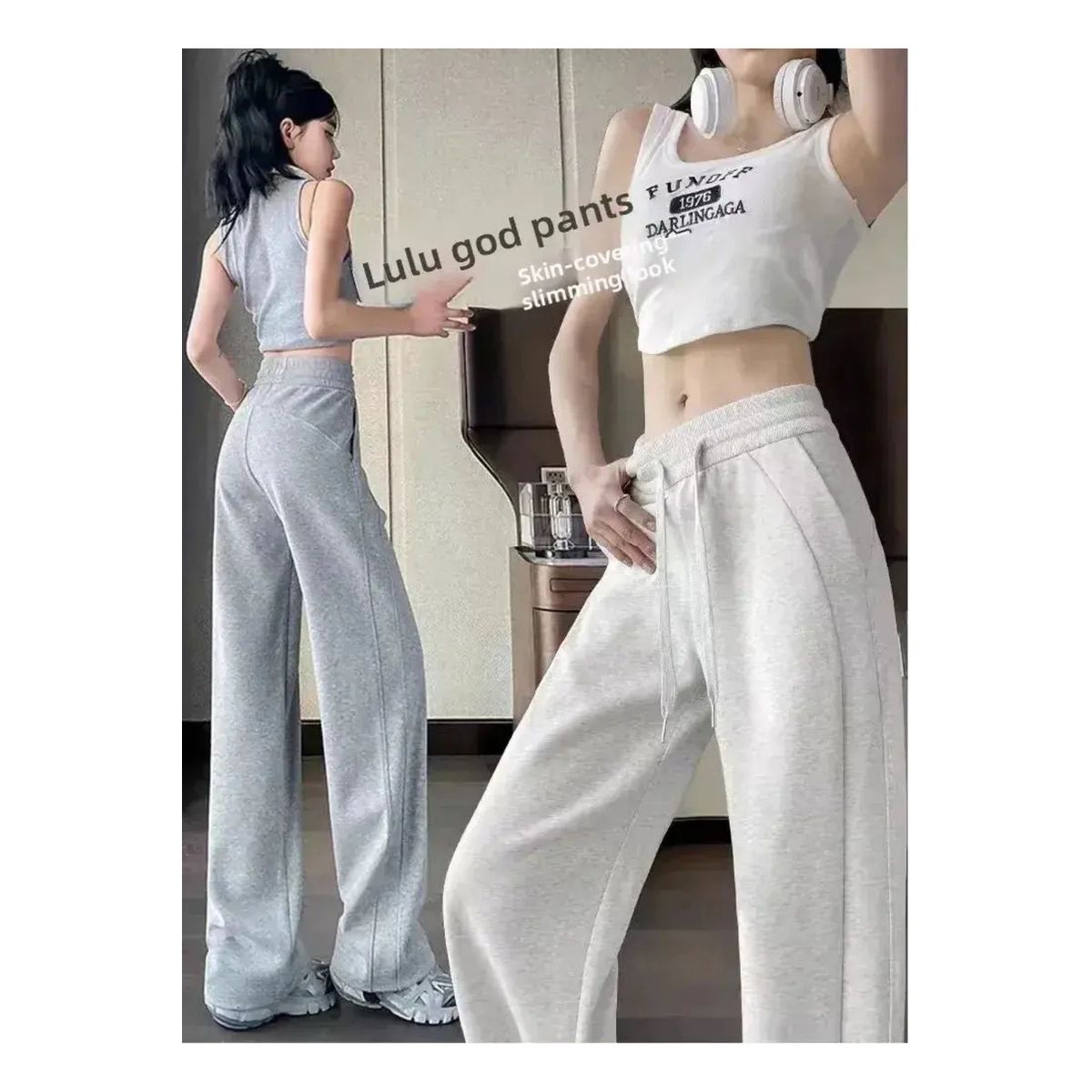 LOOK SHOP - Pantalón Mujer Palazzo Algodón. Buzo Lulu Calidad Premium 819