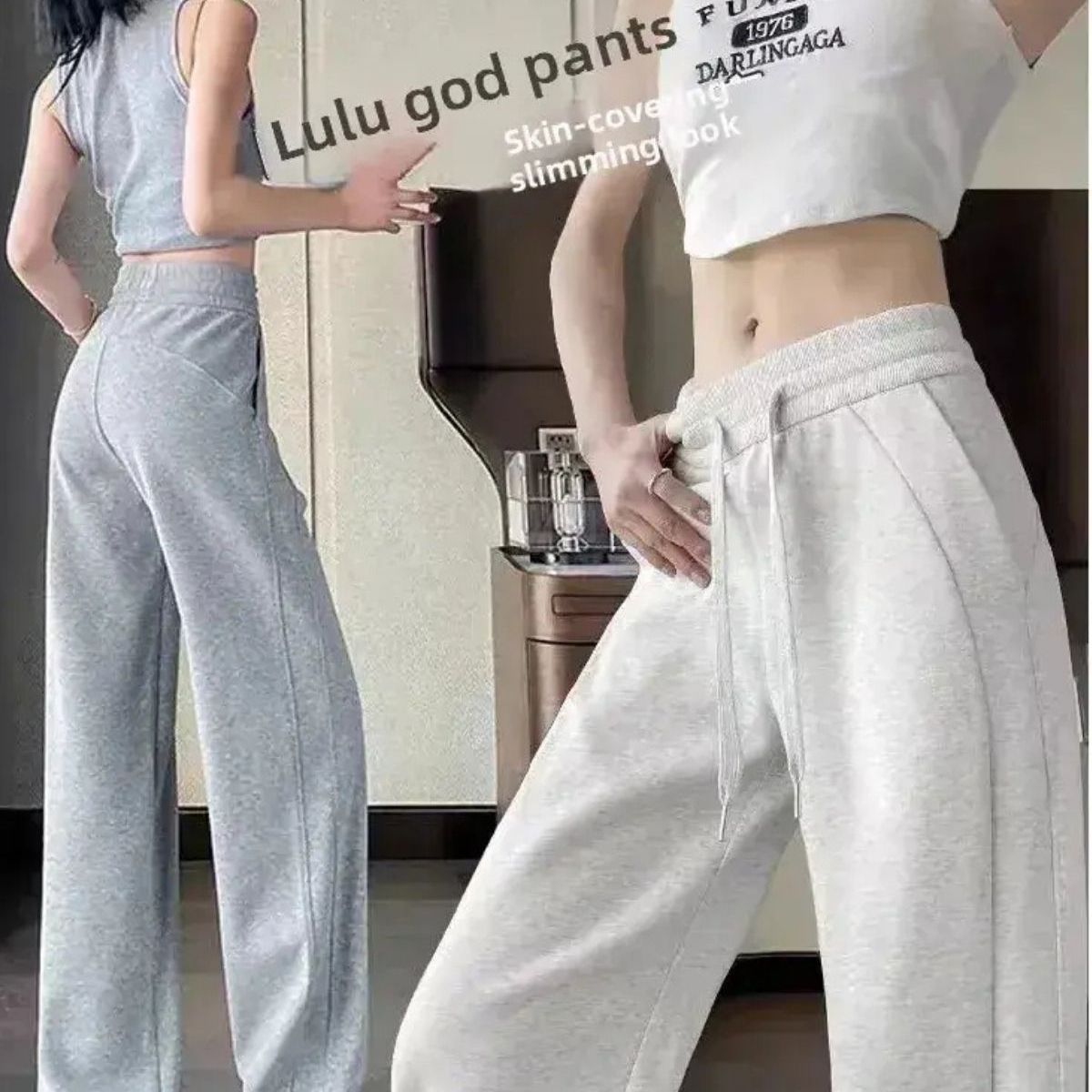 LOOK SHOP - Pantalón Mujer Palazzo Algodón. Buzo Lulu Calidad Premium 819