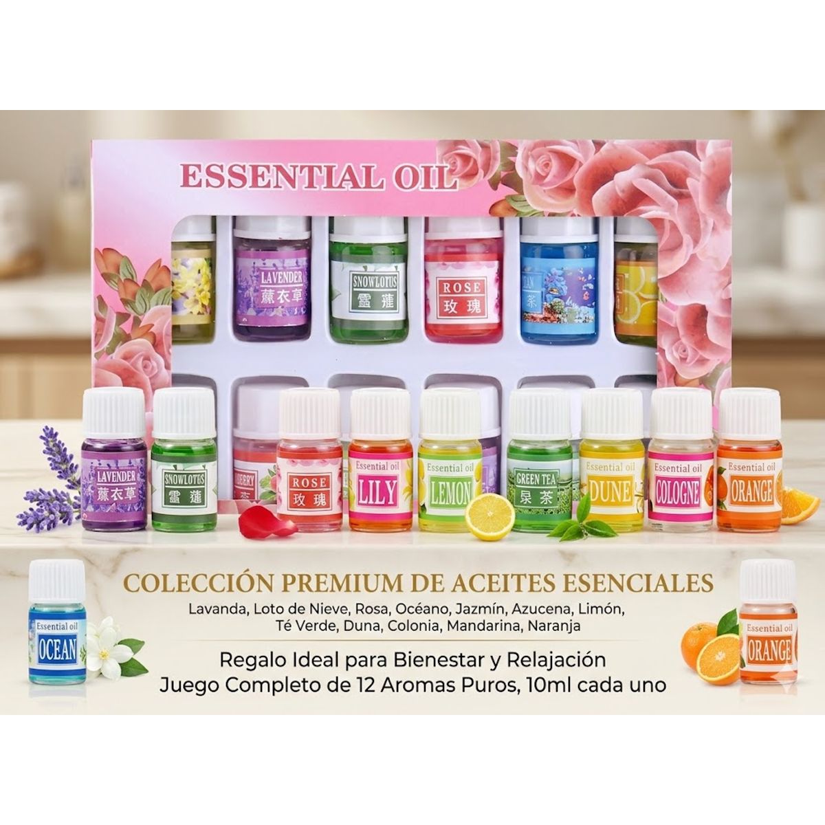 GENERICO - Set de 12 Aceites esenciales aromáticos para Humidificadores