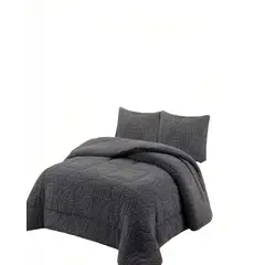 GENERICO - CUBRECAMA DE RELIEVE PREMIUM TAMAÑO 2P 230CMX250CM COLOR GRIS
