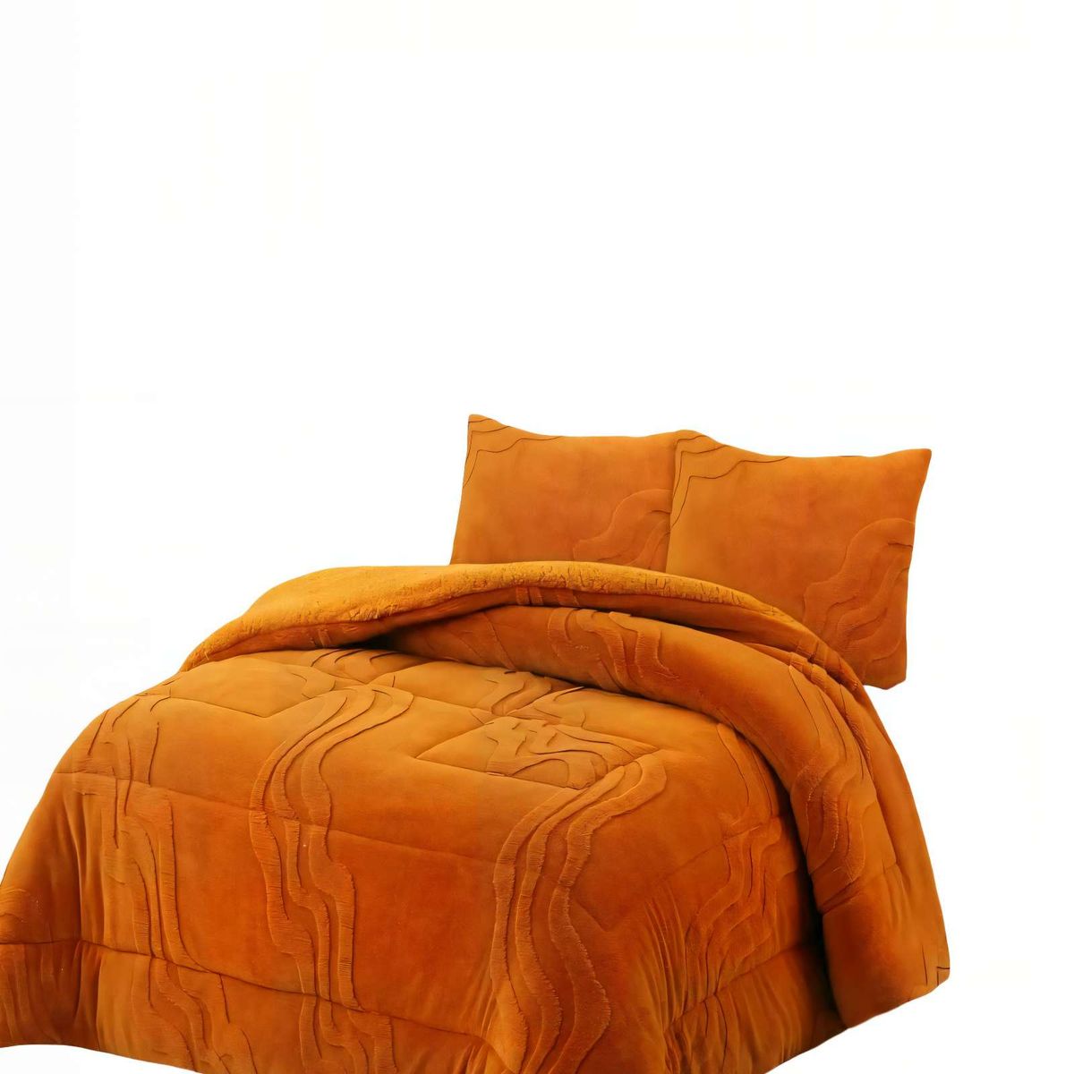 GENERICO - CUBRECAMA DE RELIEVE PREMIUM TAMAÑO  KING 250CMX270CM  COLOR NARANJA