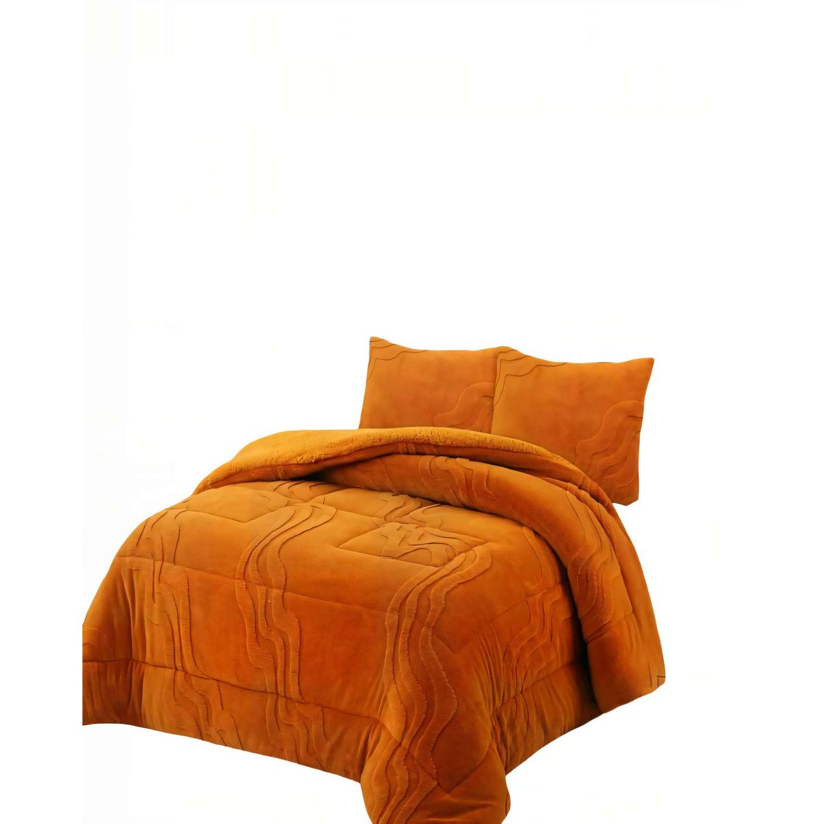 GENERICO - CUBRECAMA DE RELIEVE PREMIUM TAMAÑO  KING 250CMX270CM  COLOR NARANJA