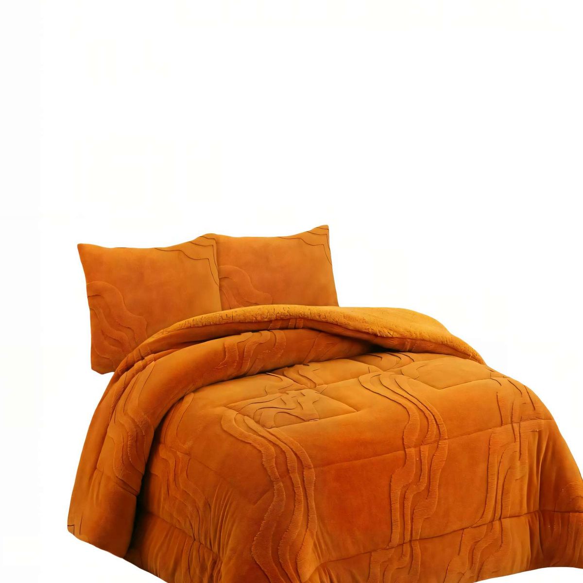 GENERICO - CUBRECAMA DE RELIEVE PREMIUM TAMAÑO  KING 250CMX270CM  COLOR NARANJA