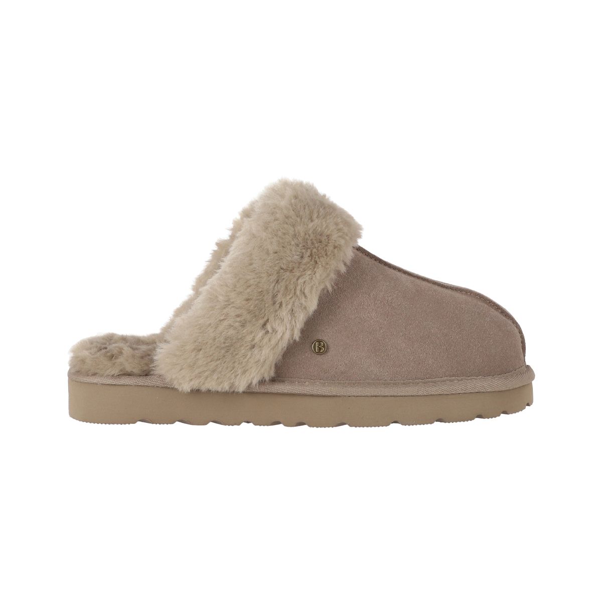 BAMERS - Pantuflas Mujer Cuero Fur Ii Taupe Bamers