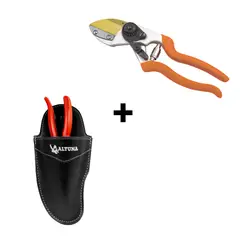 ALTUNA - TIJERA DE PODA 1 MANO CORTE YUNQUE T111 + FUNDA DE CUERO