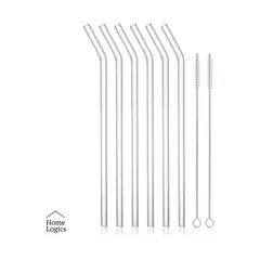 GENERICO - Bombillas de Vidrio Set de 6 Reutilizables con 2 Cepillos Limpieza