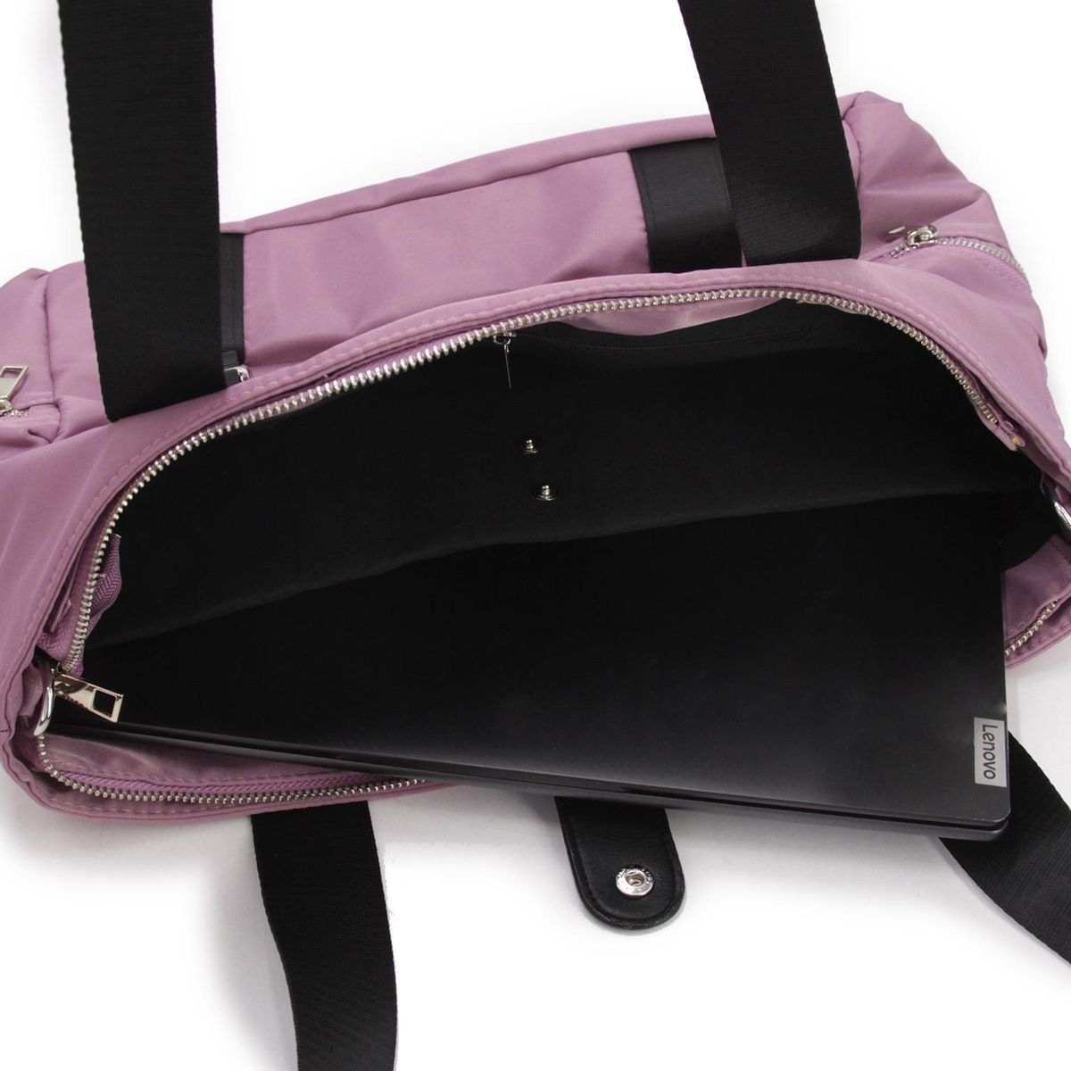 GENERICO - Cartera bolso Tote bag porta notebook con broche metálico