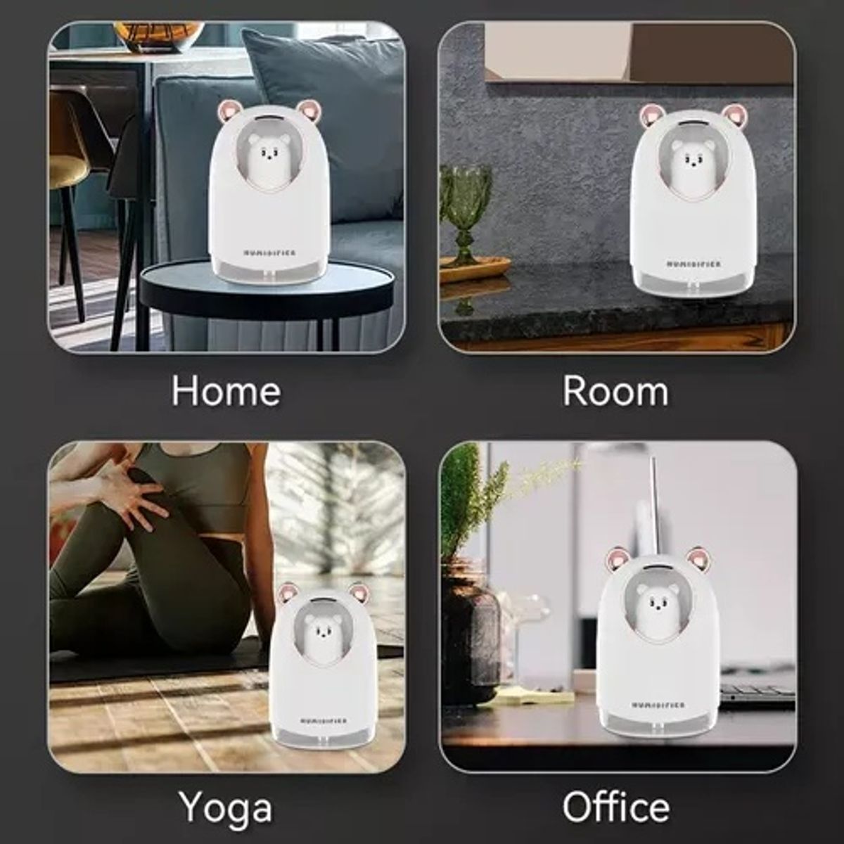 GENERICO - Humidificador portátil con diseño de osito y luz