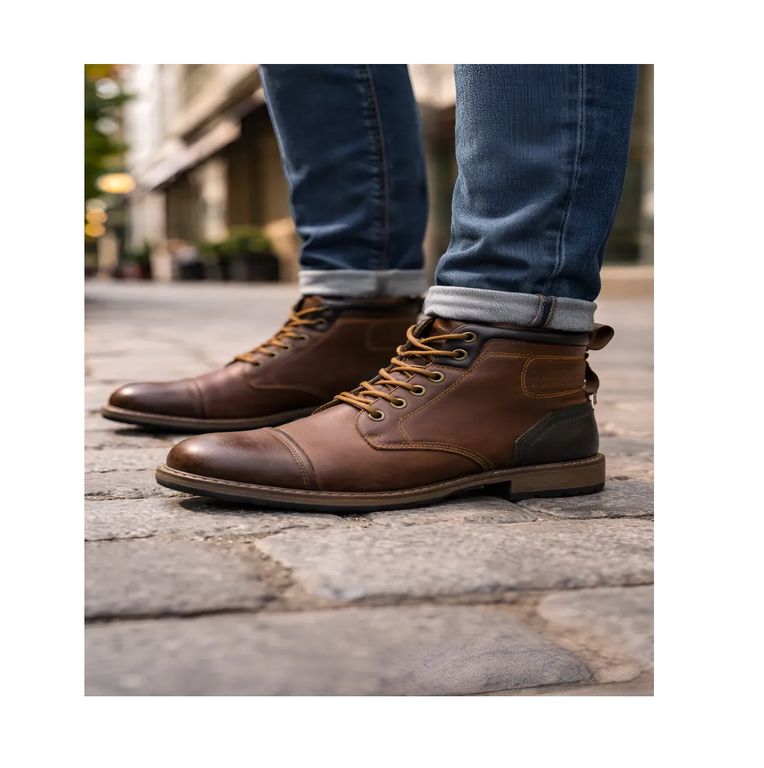 Botas botin para hombre casual de cuero