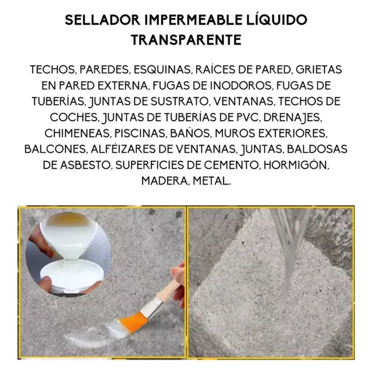 GENERICO - Sellador Adhesivo Impermeable Transparente Tapa Gotera 300g