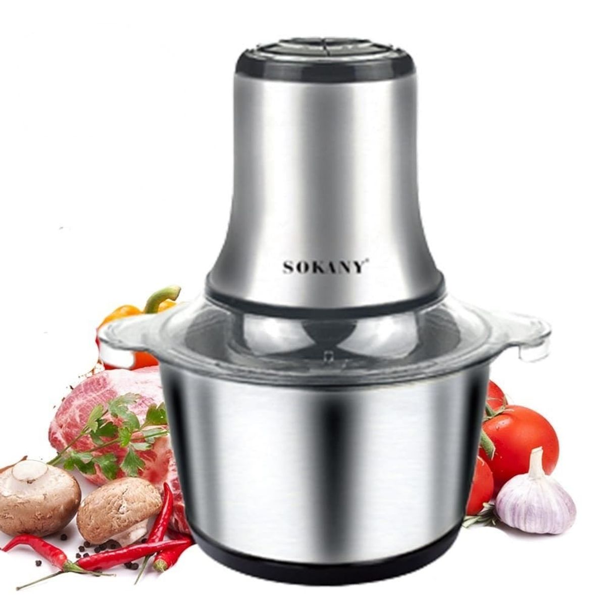 GENERICO - Picadora de verduras eléctrica procesador de alimentos 2 litros SK-7002a