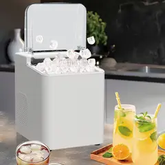 MOVI - Máquina para Hacer Hielo 9 Cubos Cada 8 Minutos 2 Tamaños de Cubo