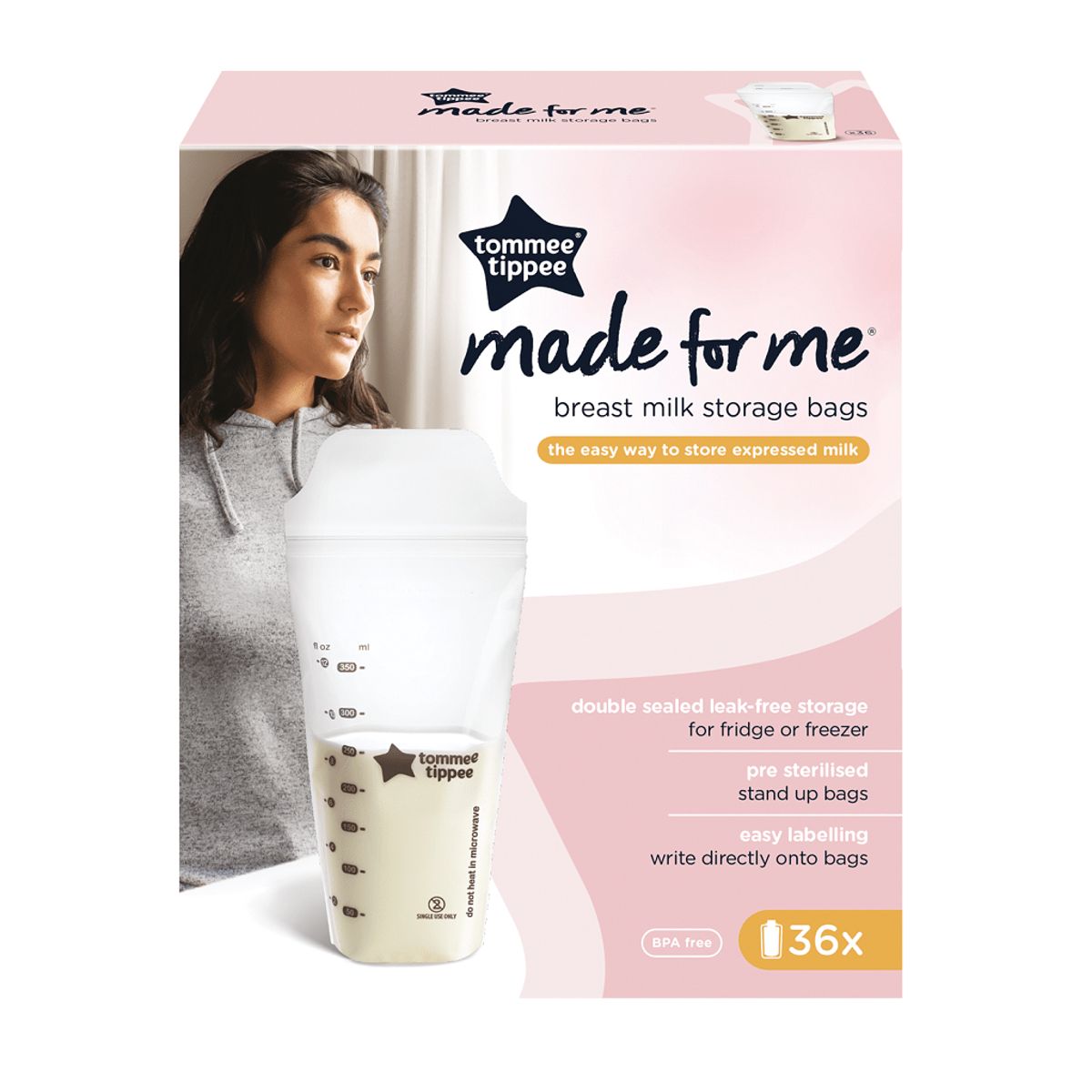 TOMMEE TIPPEE - BOLSA CONTENEDORA DE LECHE MATERNA 36 UNIDADES MADE FOR ME