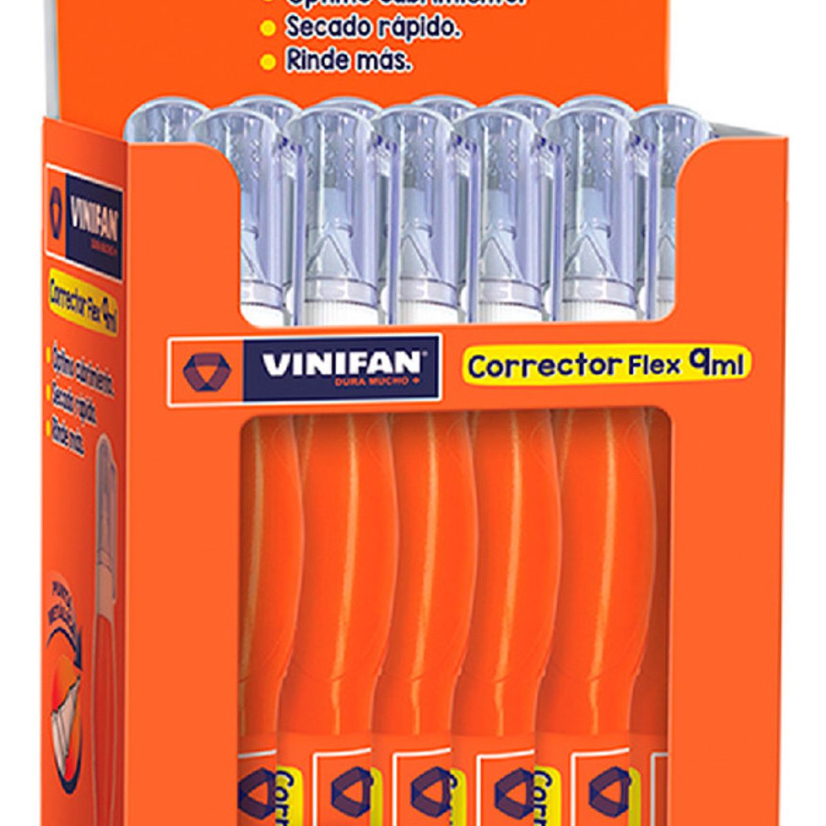 GENERICO - Lápiz Corrector Punta Metálica Vinifan 9 Ml - Caja 12 Uds Naranja - Tamano Unico