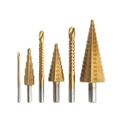 IMPORTCLICK - Set 6 Brocas Escalonadas Titanio Acero Perforación Precisa