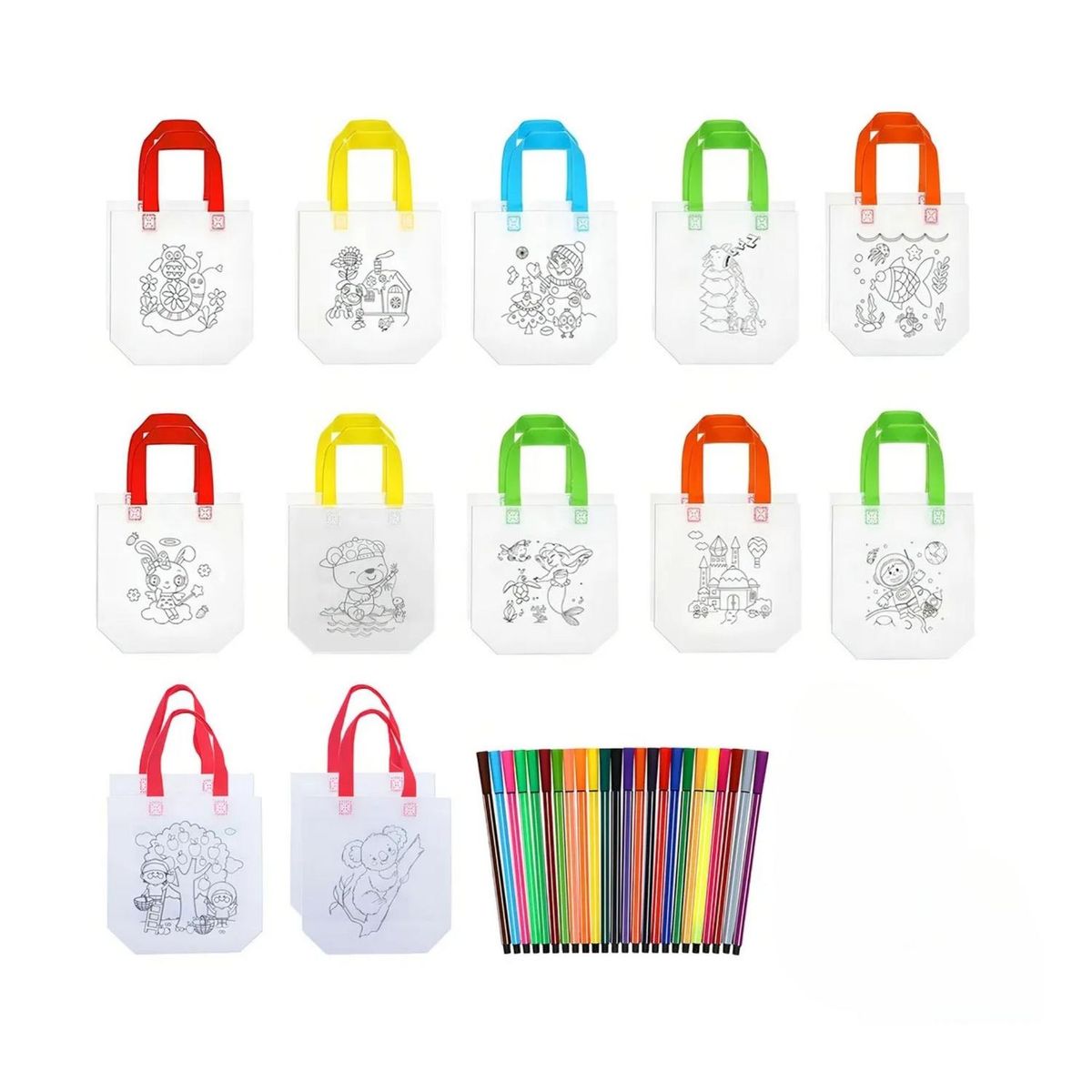 IMPORTCLICK - Pack 24 Bolsas Pintar 24 Lapices Colores 24x22,5 CM