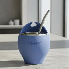 KEEP - Mate Con Bombilla Mate Acero Inoxidable Mate 230ml Mate Azul